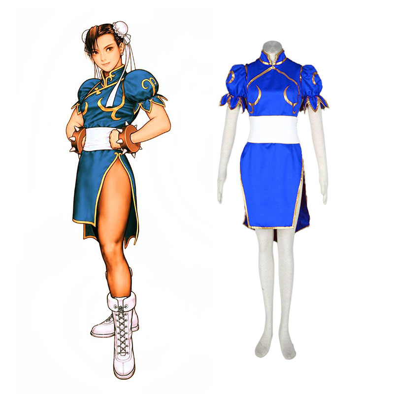 Street Fighter Chun-Li 1 Blue Cosplay Costumes New Zealand Online Store