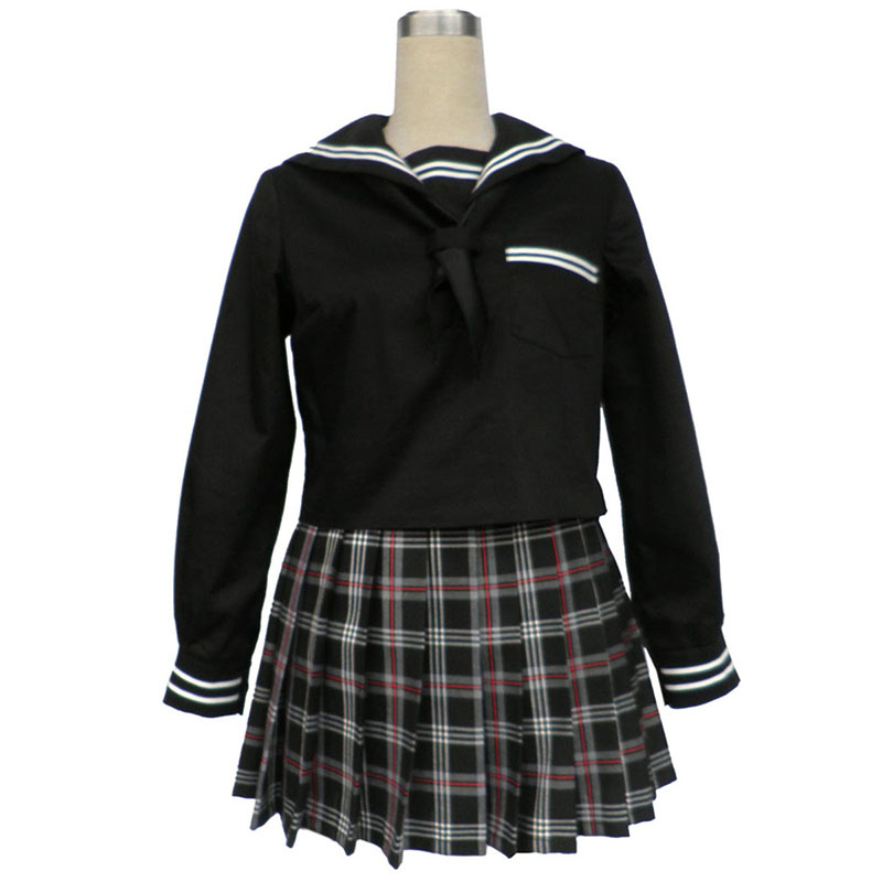 Sailor Uniform 7 Red Black Grid Cosplay Costumes New Zealand Online Store