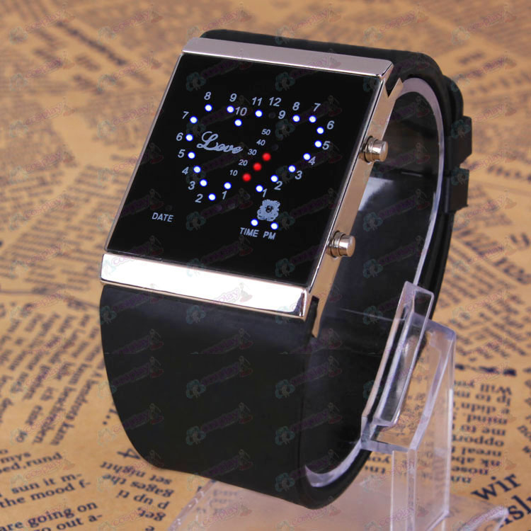 Reborn! Accessories Vongola logo black love LED Watch