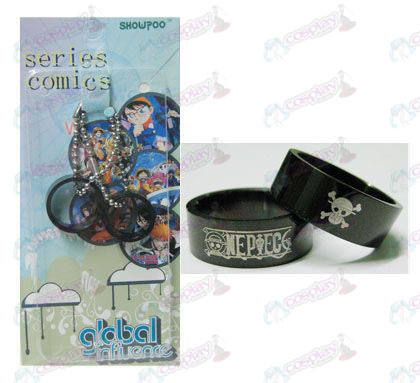 One Piece Accessories card installed black steel couple rings