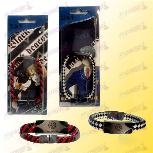 Black Butler Accessories punk red and black strap - two black and white