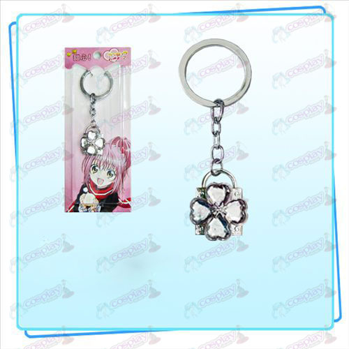 Shugo Chara! Accessories Lock key ring (silver lock transparent diamond)