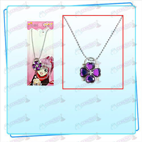Shugo Chara! Accessories lock necklace (silver lock purple diamond)