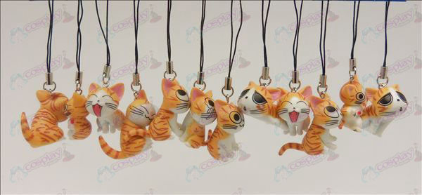 12 Sweet Cat Accessories Toy Machine Strap (Orange)