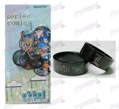 Death Note Accessories card installed black steel couple rings