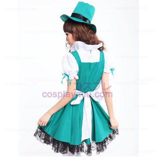 White Apron and Green Skirt Anime Lolita Maid Costumes