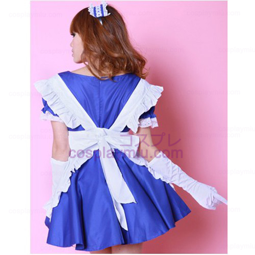 White Apron and Blue Skirt Maid Costumes