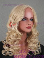 20" Natural Blonde Curly Midpart Cosplay Wig