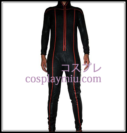 Multicolored Long Sleeves and Collared Male Latex Costume