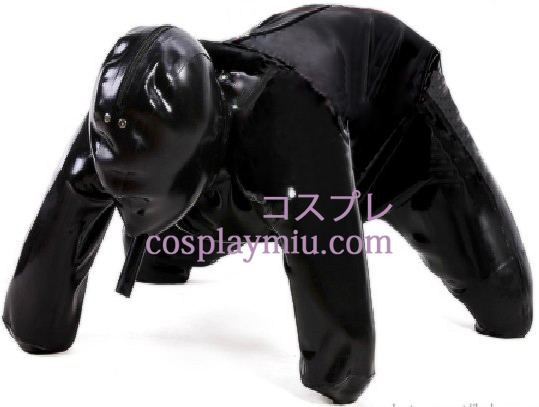 Black Male Dog Image Latex Catsuit