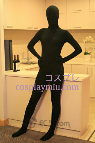 Black Unicolor Lycra Spandex Zentai Suit