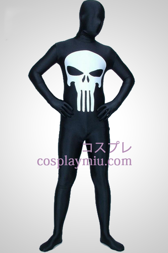 Black Punisher Lycra Zentai Suit
