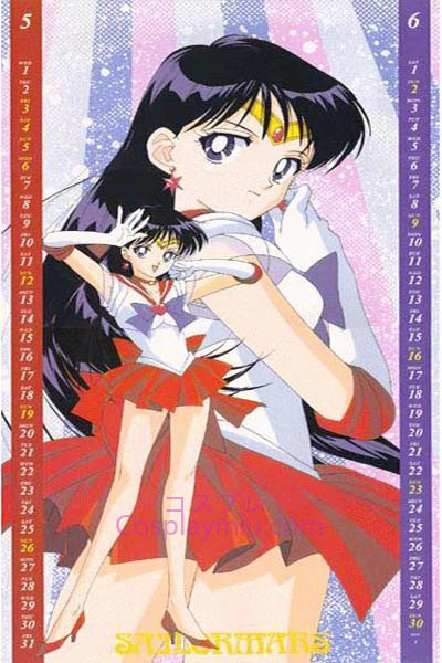 Sailor Moon Hino Rei Sailor Mars Long Cosplay